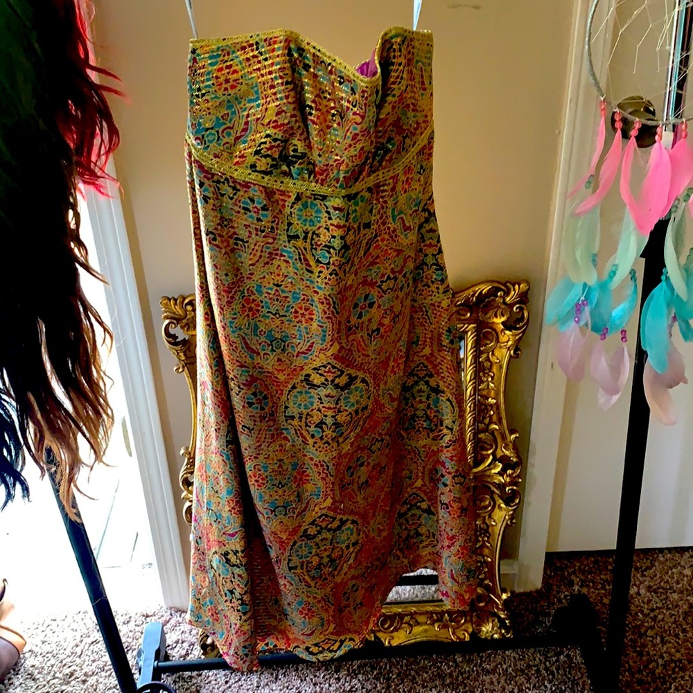 Magical Golden Shoshanna Strapless dress